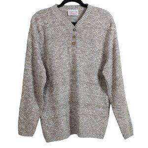 Tradition Heather Beige Textured Knit Vintage Sweater